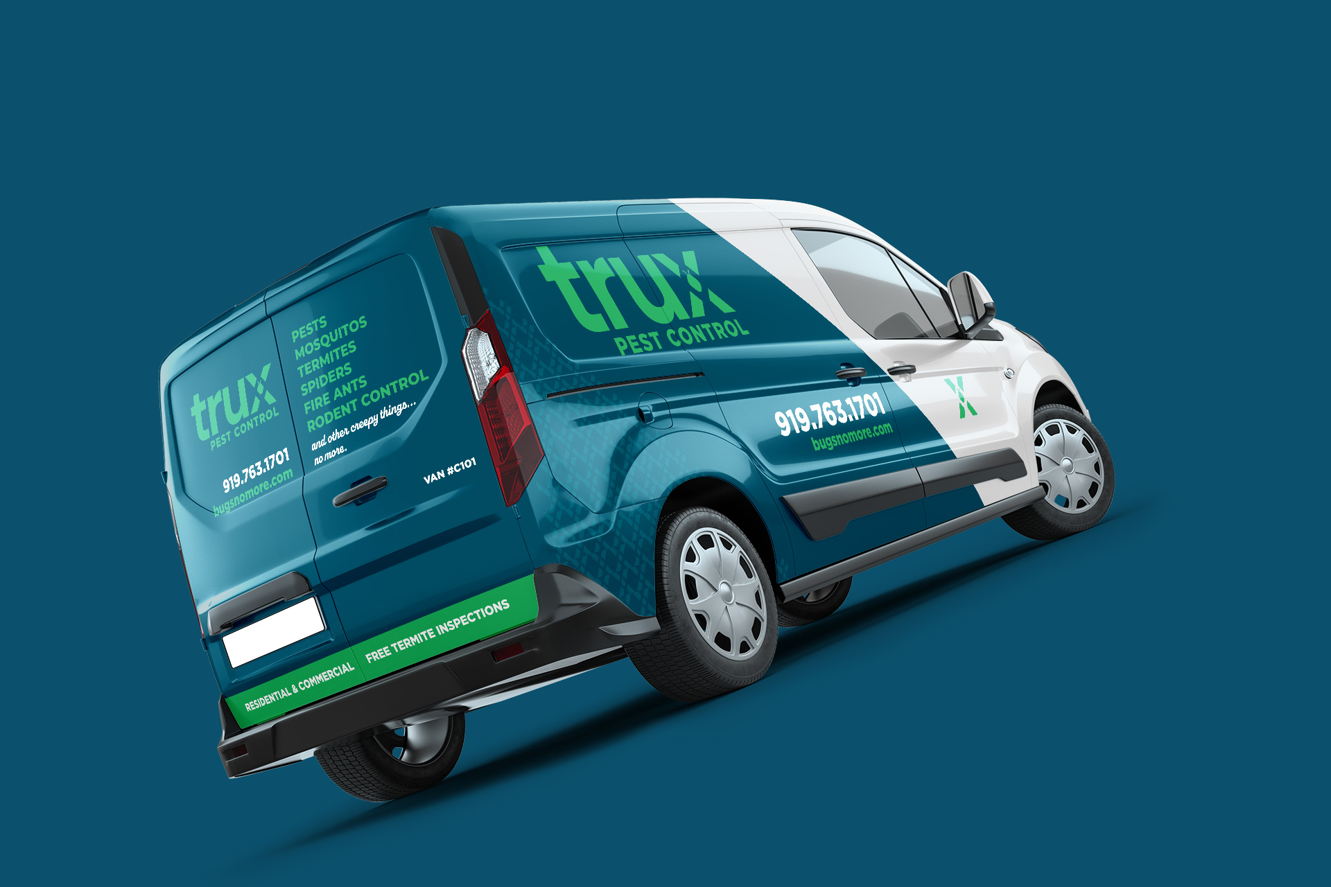 trux-pest-control-van-wrap-design Pest control branding